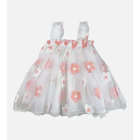 Floral tulle infant dress - Picture 1 of 3